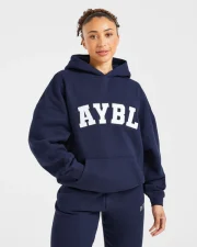 Varsity 2.0 Oversized Hoodie Navy