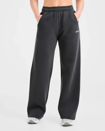 AYBL Sports Outline Oversized Straight Leg Joggers Charcoal