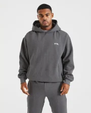 Essential Oversized Hoodie Charcoal Marl