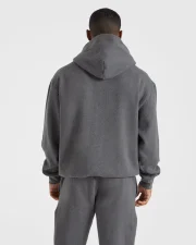 Essential Oversized Hoodie Charcoal Marl