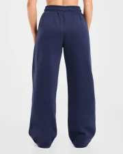 AYBL Sports Outline Oversized Straight Leg Joggers Navy