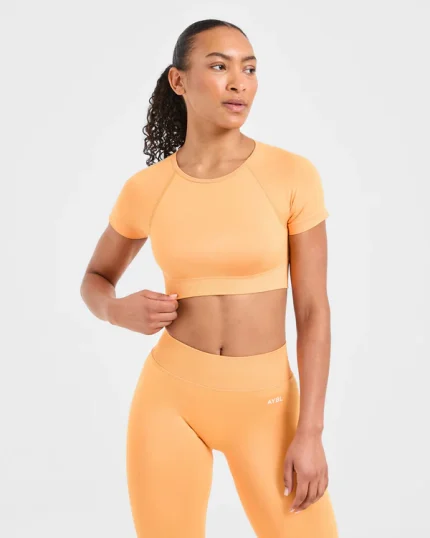 Adapt Seamless Crop Top Bright Orange