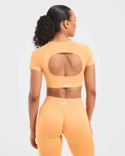 Adapt Seamless Crop Top Bright Orange