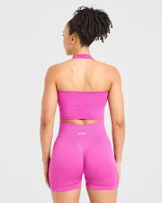 Empower Seamless Halterneck Crop Top Magenta