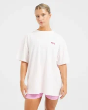 Stronger You Oversized T Shirt Pink