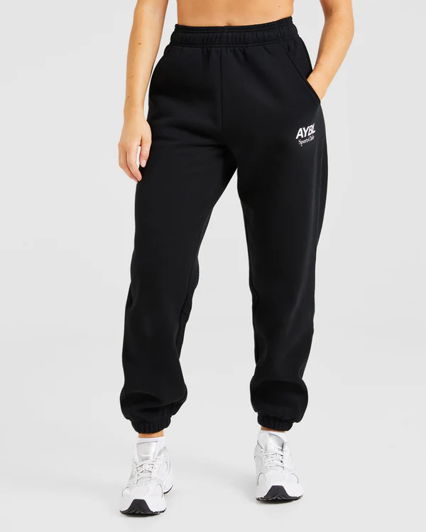 AYBL Sports Club Oversized Joggers Black/White