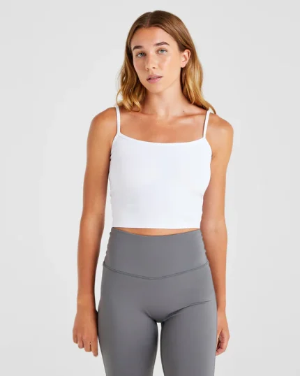 Essential Crop Vest White