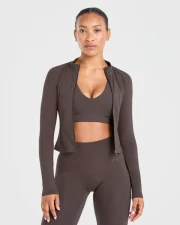 Staple Zip Jacket Coffee Brown